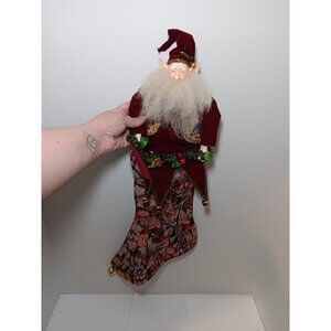 Vintage Wayne Kleski Elf -Santa Claus Doll Christmas Stocking 23”  3D Decoration